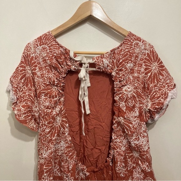 Free People Pinwheel Open Back Dress Size Small Rust Burnt Orange Boho - Picture 7 of 12